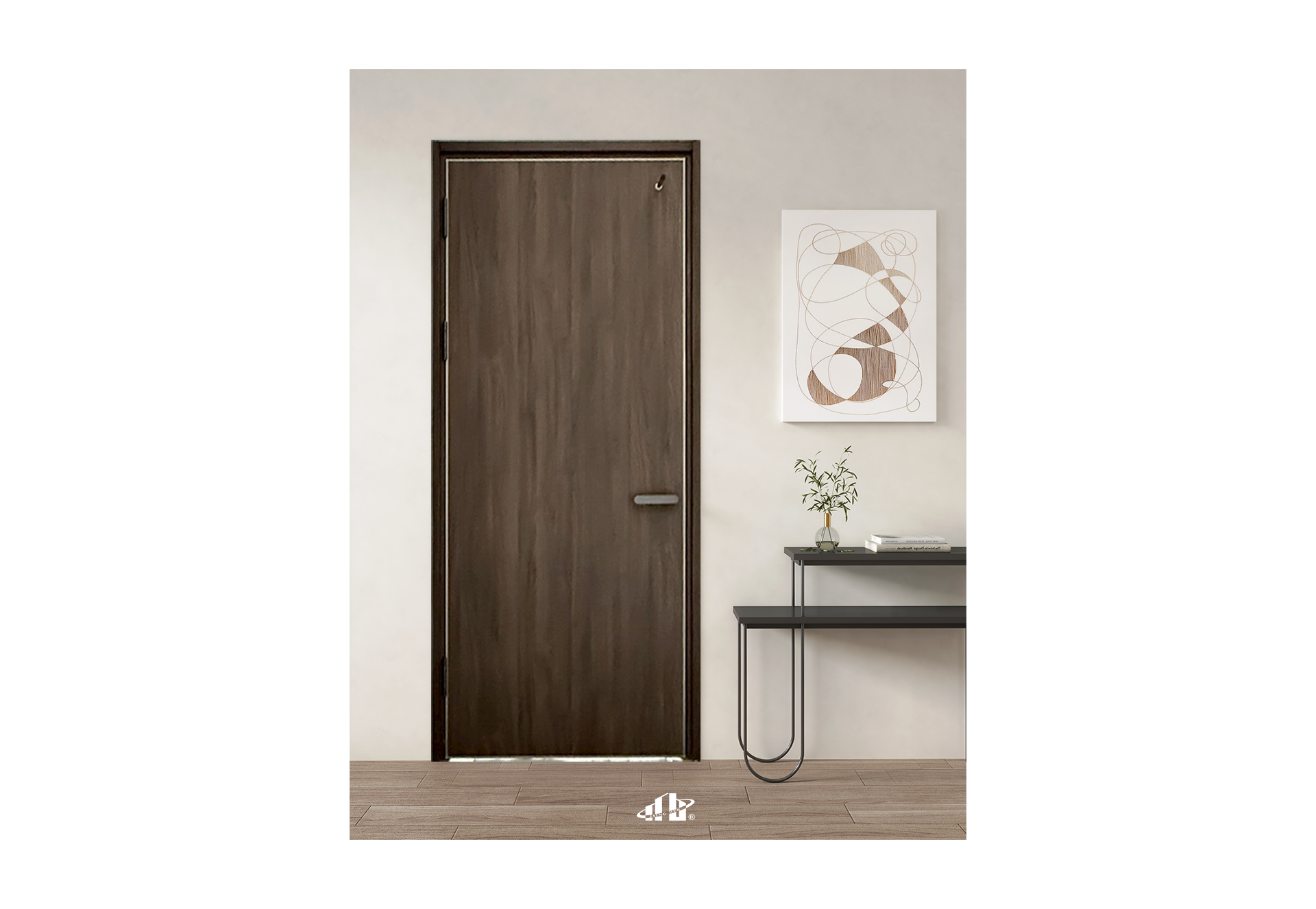 胡桃直紋月光灰